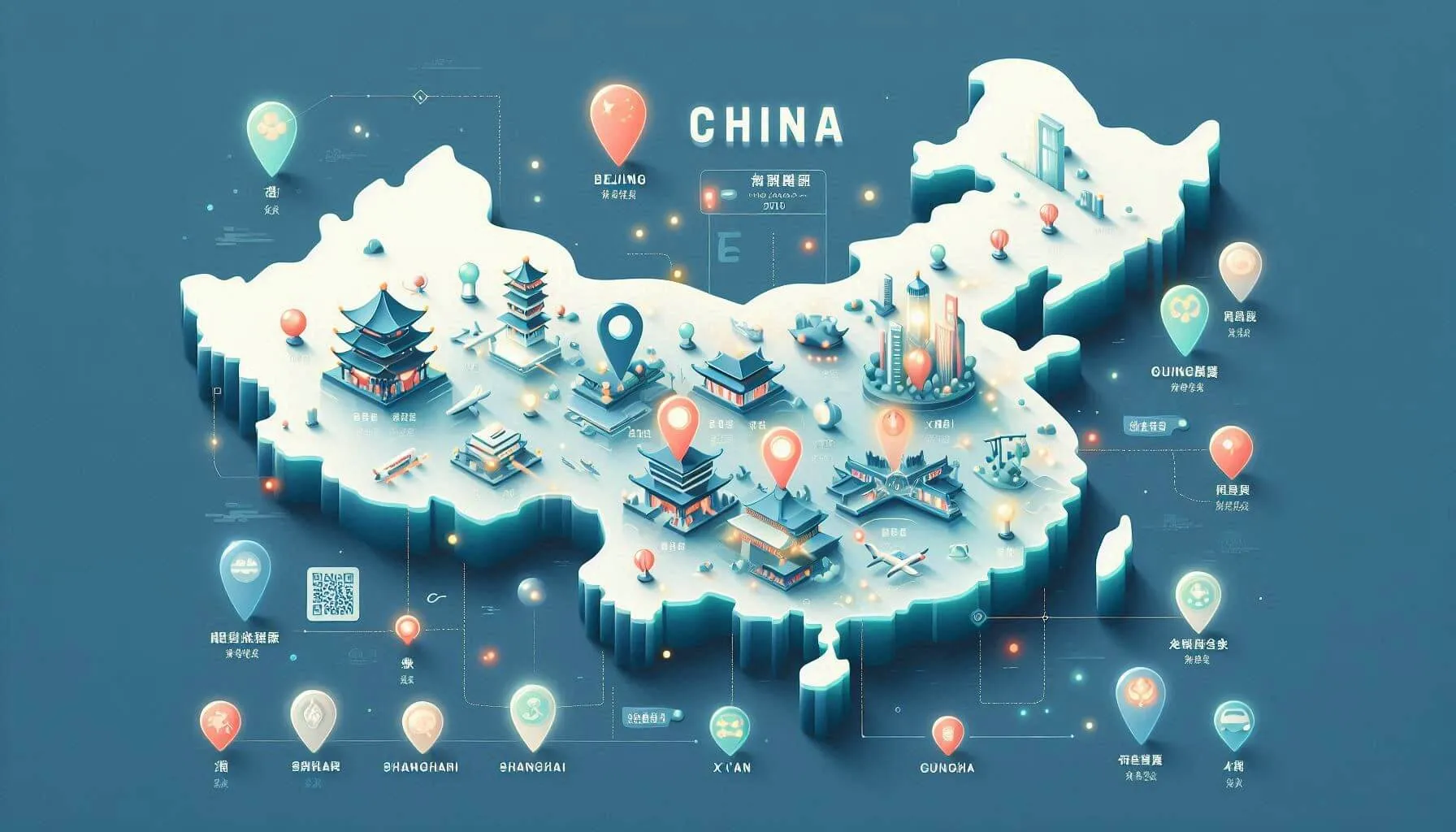 Map showing Alipay acceptance across major tourist cities in China