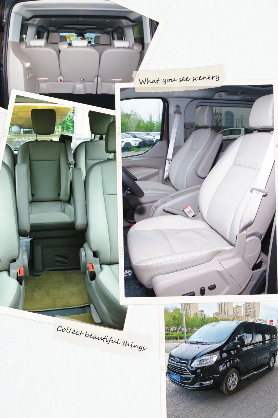 Example of a seven-seat passenger van, including its exterior and seating