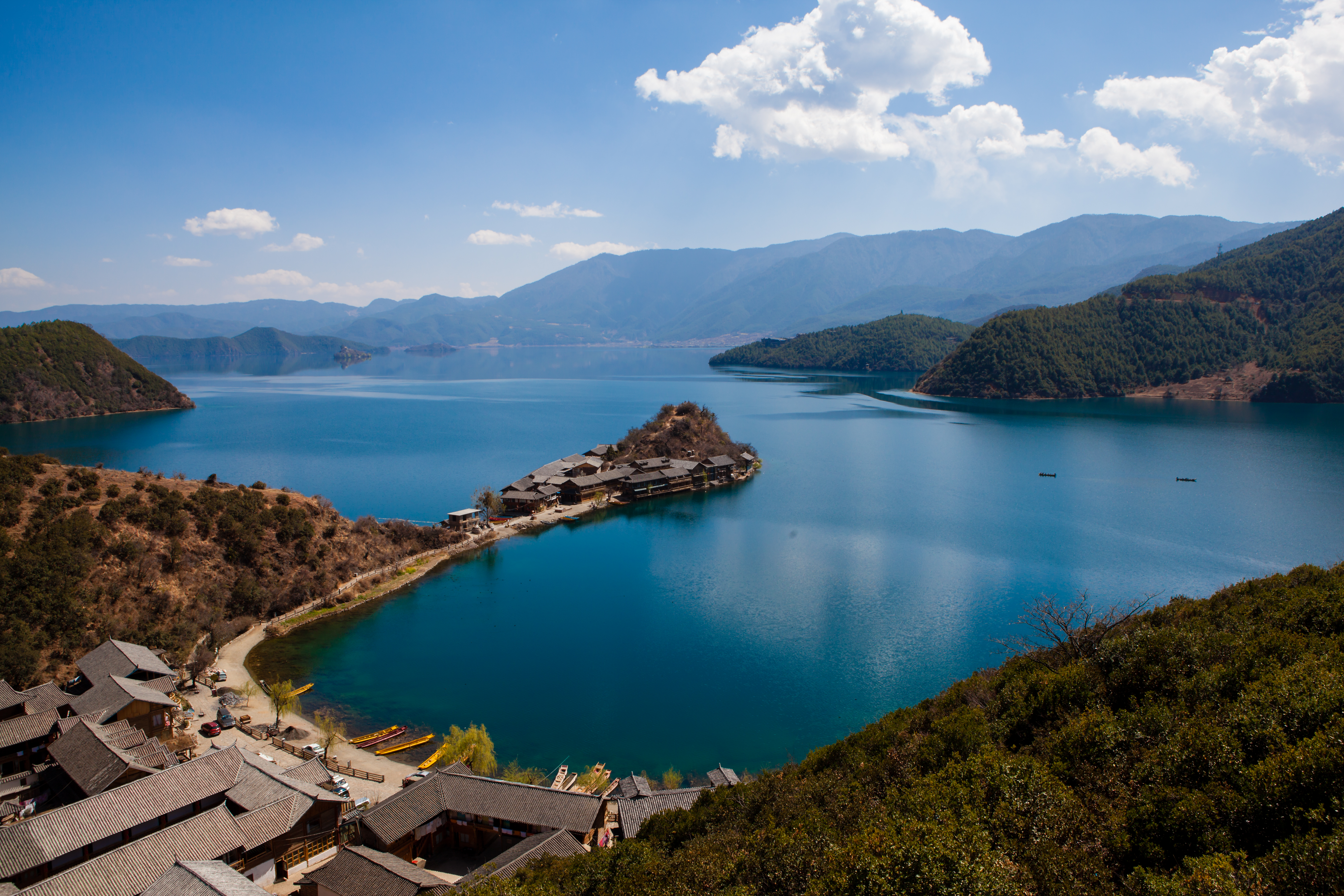 Morning light over Lugu Lake